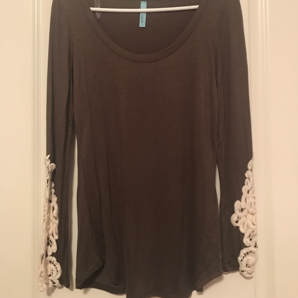 Dark Green- Lace Detailed Blouse